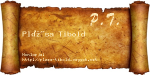 Plésa Tibold névjegykártya